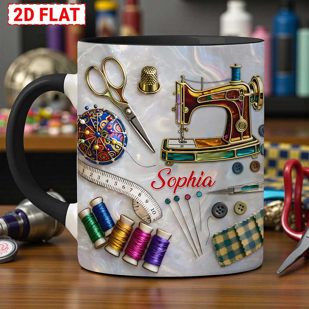 Custom Faux Stained Glass Sewing Ceramic Mug THUU6150102