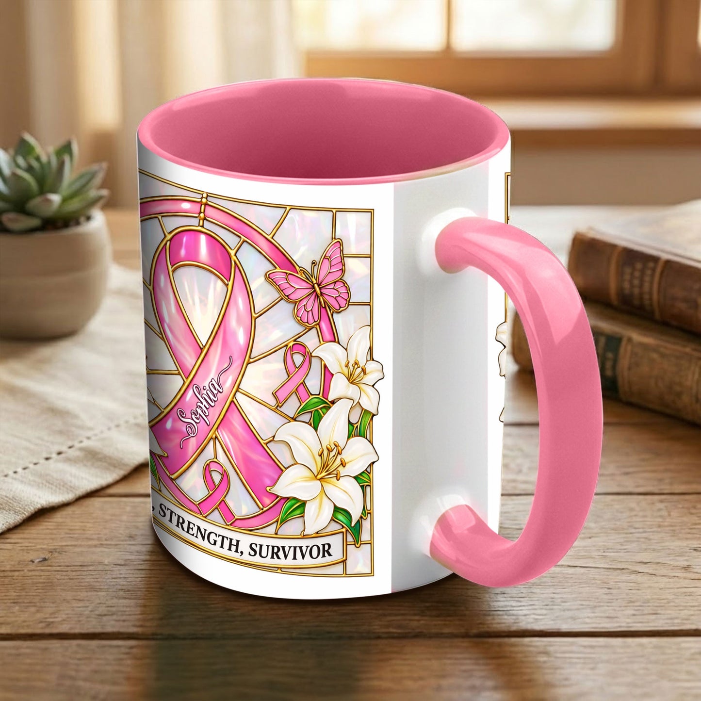 Custom Breast Cancer Ceramic Mug THHH6030204
