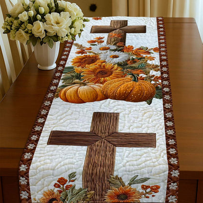 Cross Pumpkin Halloween Quilted Table Runner UKTD5031001