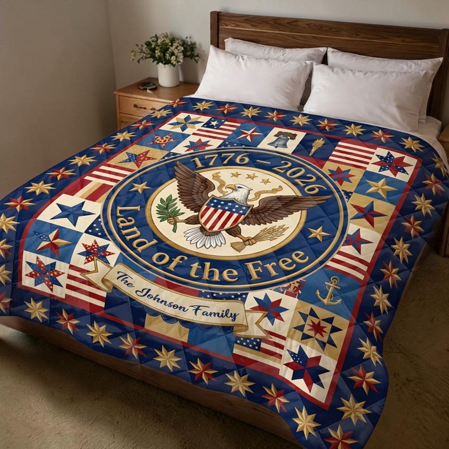 Personalized United State 250th Anniversary Quilt Blanket UKND6110403