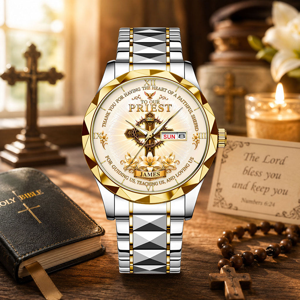 Personalized To Our Priest Alloy Luxury Quartz Watch, God Watch UKUU6180604