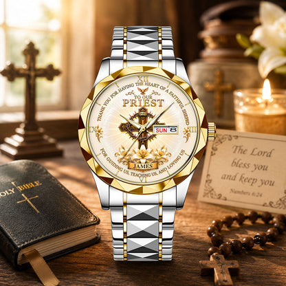 Personalized To Our Priest Alloy Luxury Quartz Watch, God Watch UKUU6180604