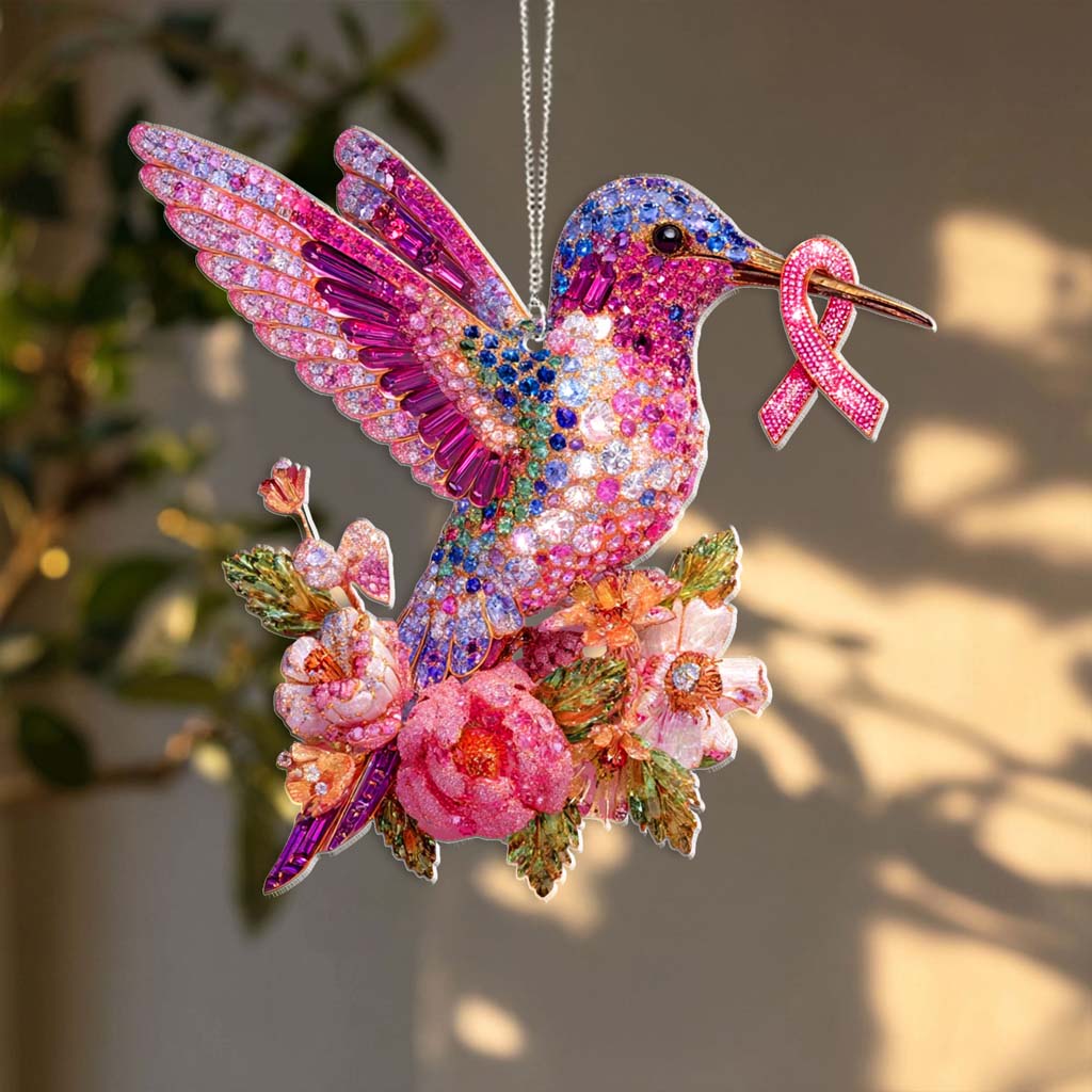 Women's Pink Ribbon Acrylic Window Hanging QFHM5190801
