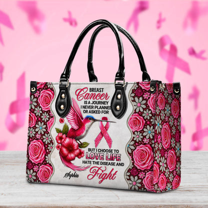 Custom Breast Cancer Awareness Leather Handbag UKNT5050909
