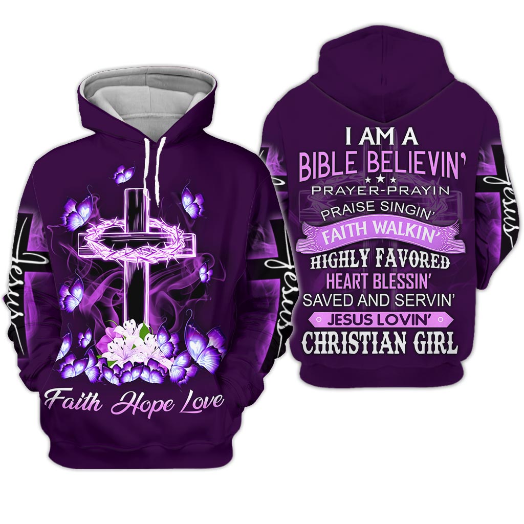 I Am A Bible Believe Cross Butterfly Jesus 3D All Over Printed Clothes UKHM140502