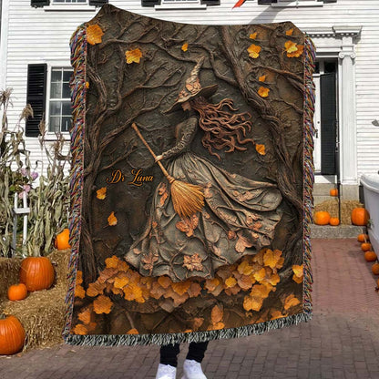 Personalized Witchy Gothic Woven Blanket Halloween QFTD5050701
