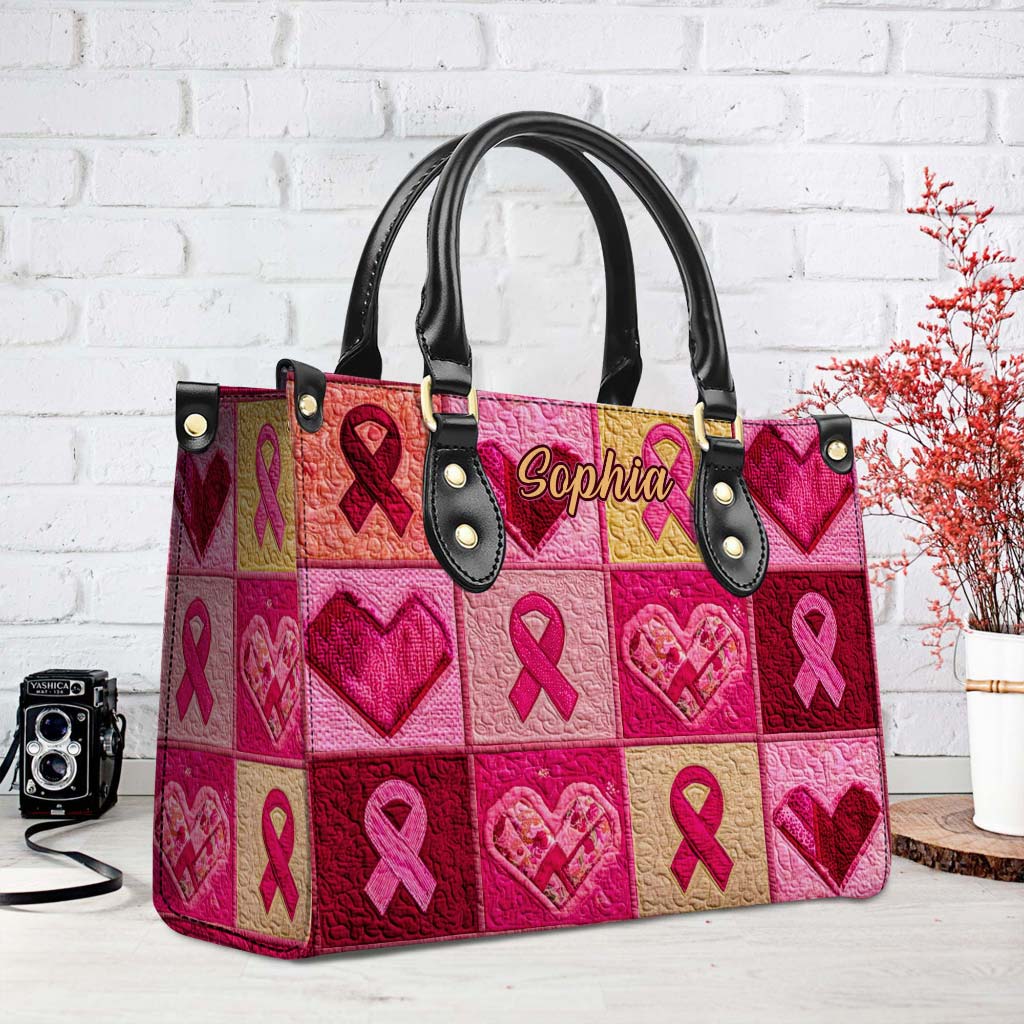 Custom Breast Cancer Leather Handbag UKHA5160803