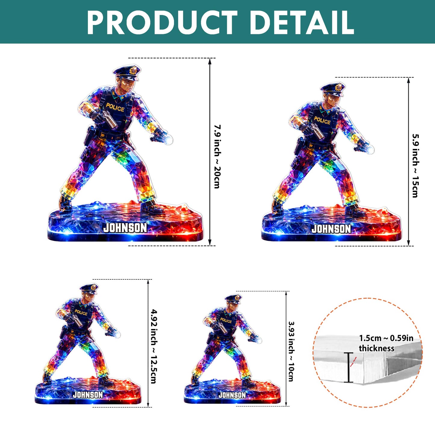 Personalized Police Officer Acrylic Block UKHA6110302