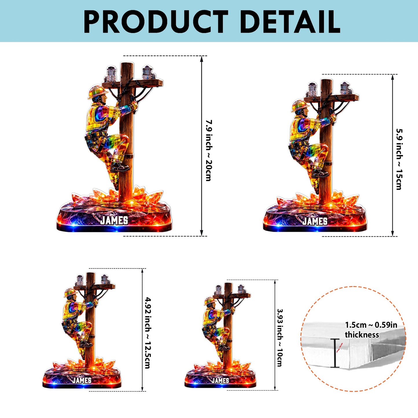 Personalized Lineman Acrylic Block UKHA6031001