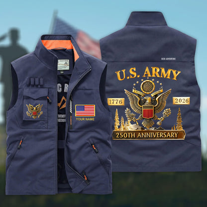 Personalized U.S. Army 250th Anniversary Multi-Pocket Vest UKHH6060303