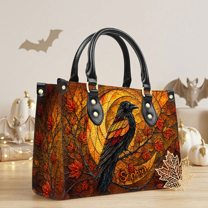 Personalized Raven Halloween 3D Printed  Leather Handbag, Wallet UKND6170702
