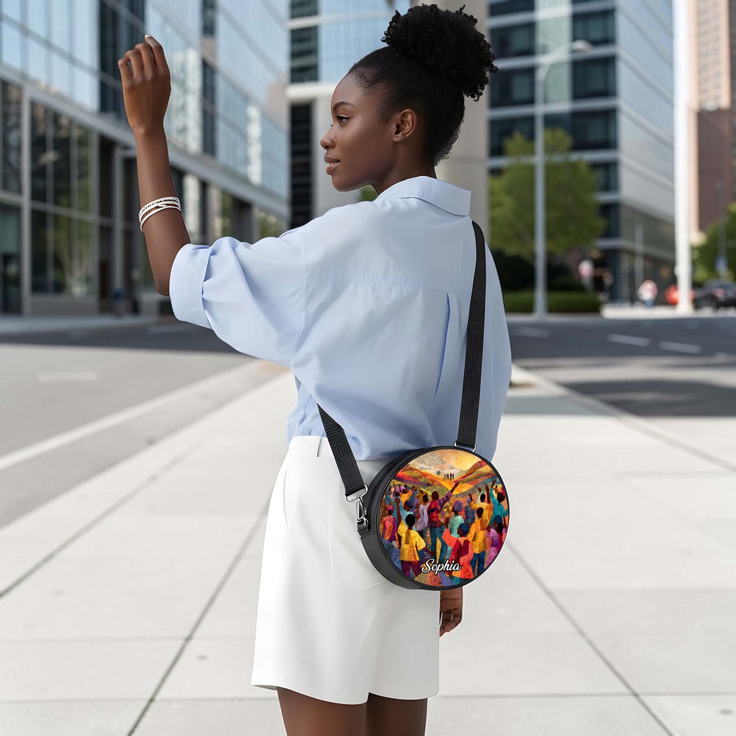 Custom Black Women History Round Crossbaby Bag THUU6060603