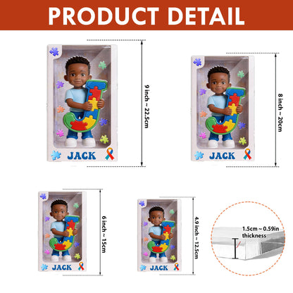 Custom Autism Figure Box Acrylic Block THHH6250301