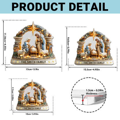 2D FLAT Personalized Nativity Scene Christmas Acrylic Block QFHH5300901