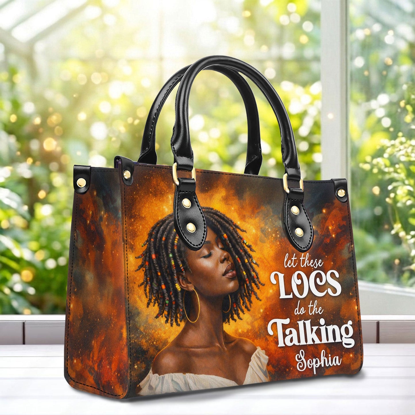 Personalized Black Women Leather Handbag With Wallet UKND6050302
