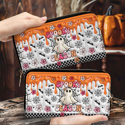 Spooky Vibe Print 3D Inflated Leather Handbag, Leather Wallet,QFTO4240701