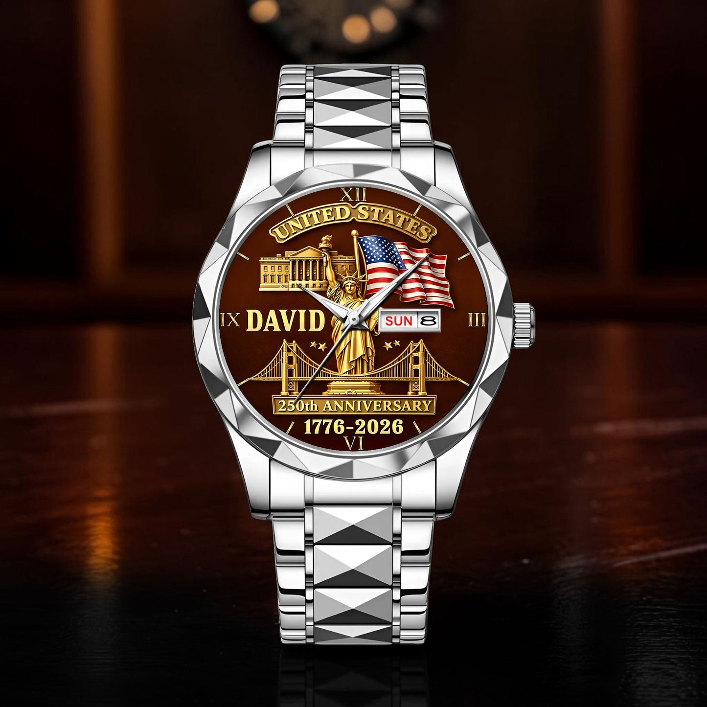 Personalized United State 250th Anniversary Alloy Luxury Quartz Watch UKND6090402