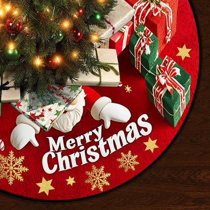 Personalized Christmas Tree Skirt, Custom Family Name Christmas Tree Skirt UKPY5171002