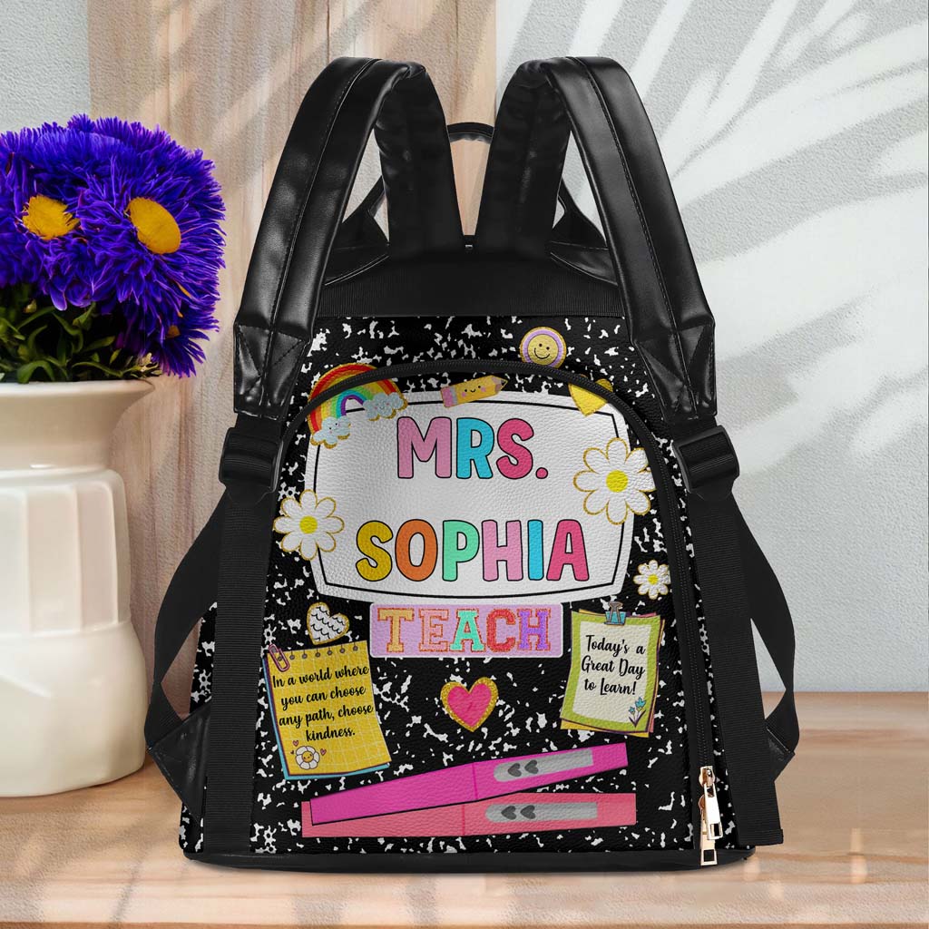Personalized Teacher Leather Backpack QFHM4180702