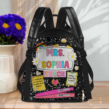Personalized Teacher Leather Backpack QFHM4180702