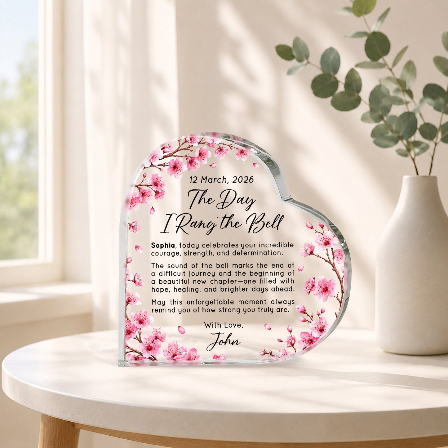 Breast Cancer Women’s Health Awareness Heart Acrylic Plaque QFNT6010801
