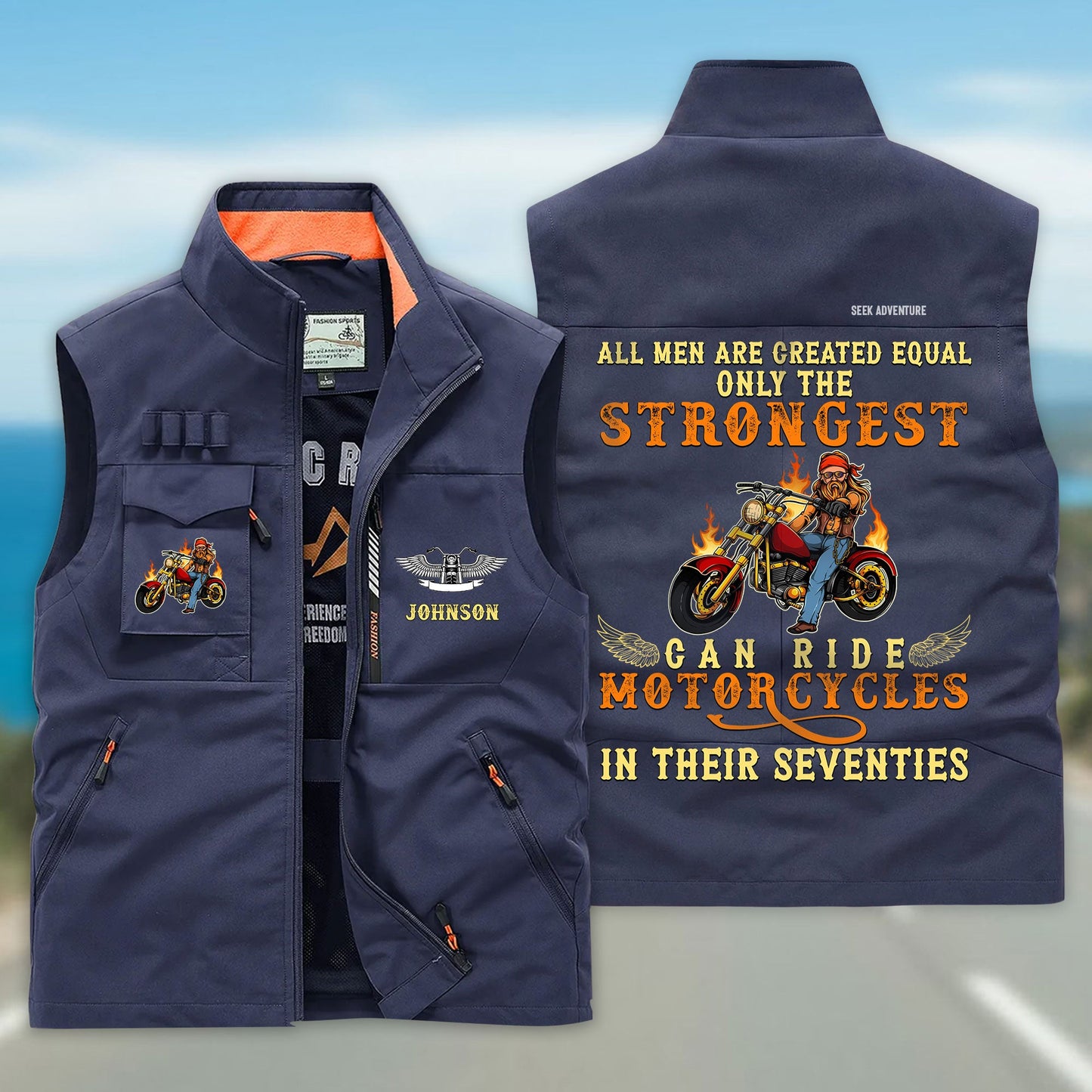 Personalized Motorcycle Multi-Pocket Vest UKND6220401
