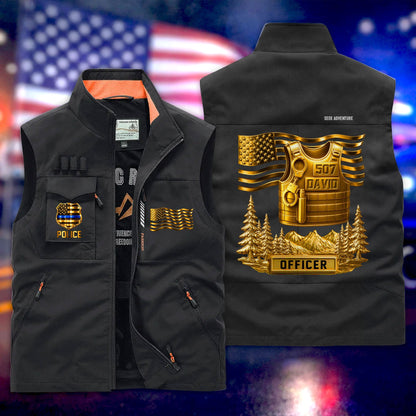 Personalized Police Multi-Pocket Vest, Gift for Police Officer UKTD6050302