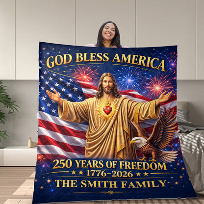 Personalized United States 250th Anniversary Quilted Blanket UKND6170603