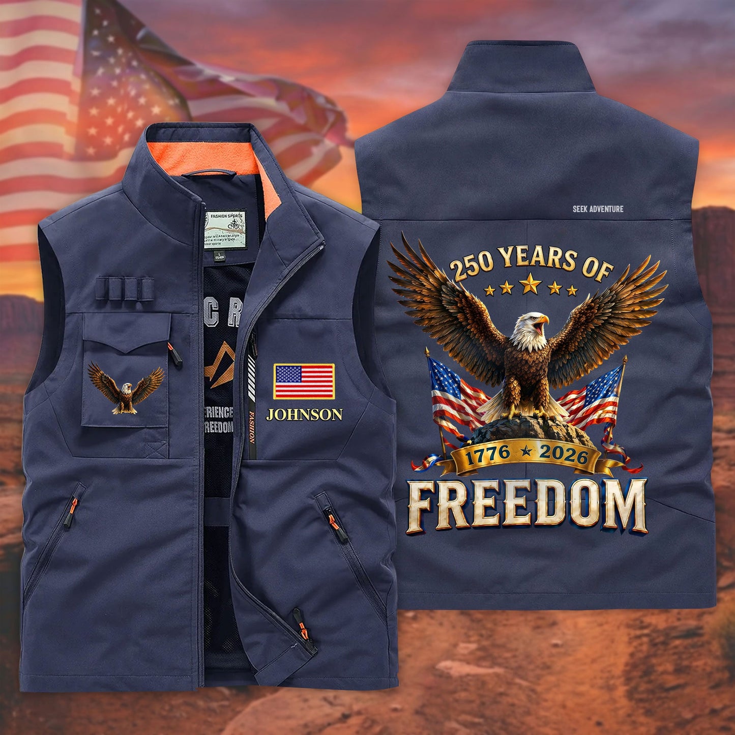 Personalized United States 250th Anniversary Pocket Vest UKND6170402