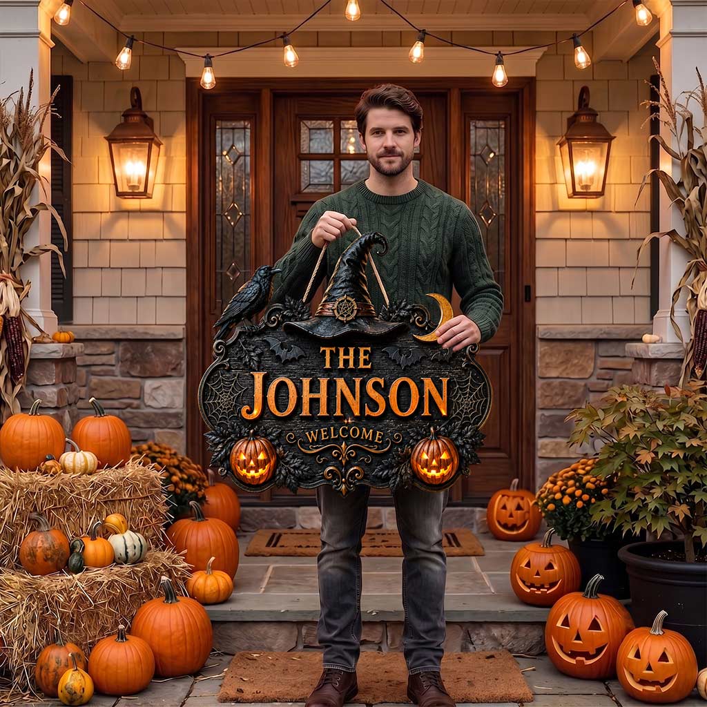 Personalized Halloween Welcome Door Sign, Halloween Gift UKPY6280701