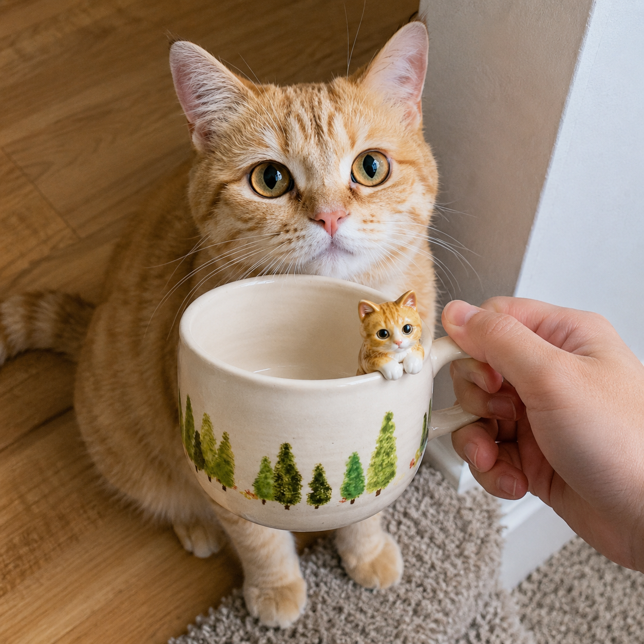 Personalized Pet 3D Mug, Custom Dog & Cat Photo Ceramic Coffee Mug, Handmade Mini Pet Sculpture, Gift for Pet Mom & Pet Dad QFTD6180705