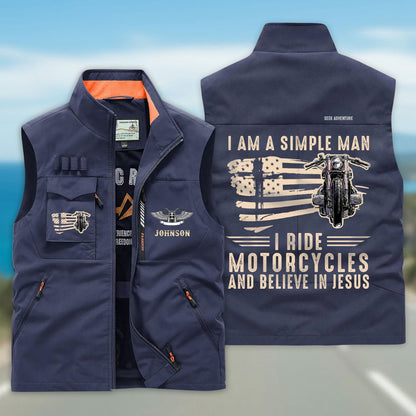 Personalized Motorcycle Multi-Pocket Vest UKND6220402