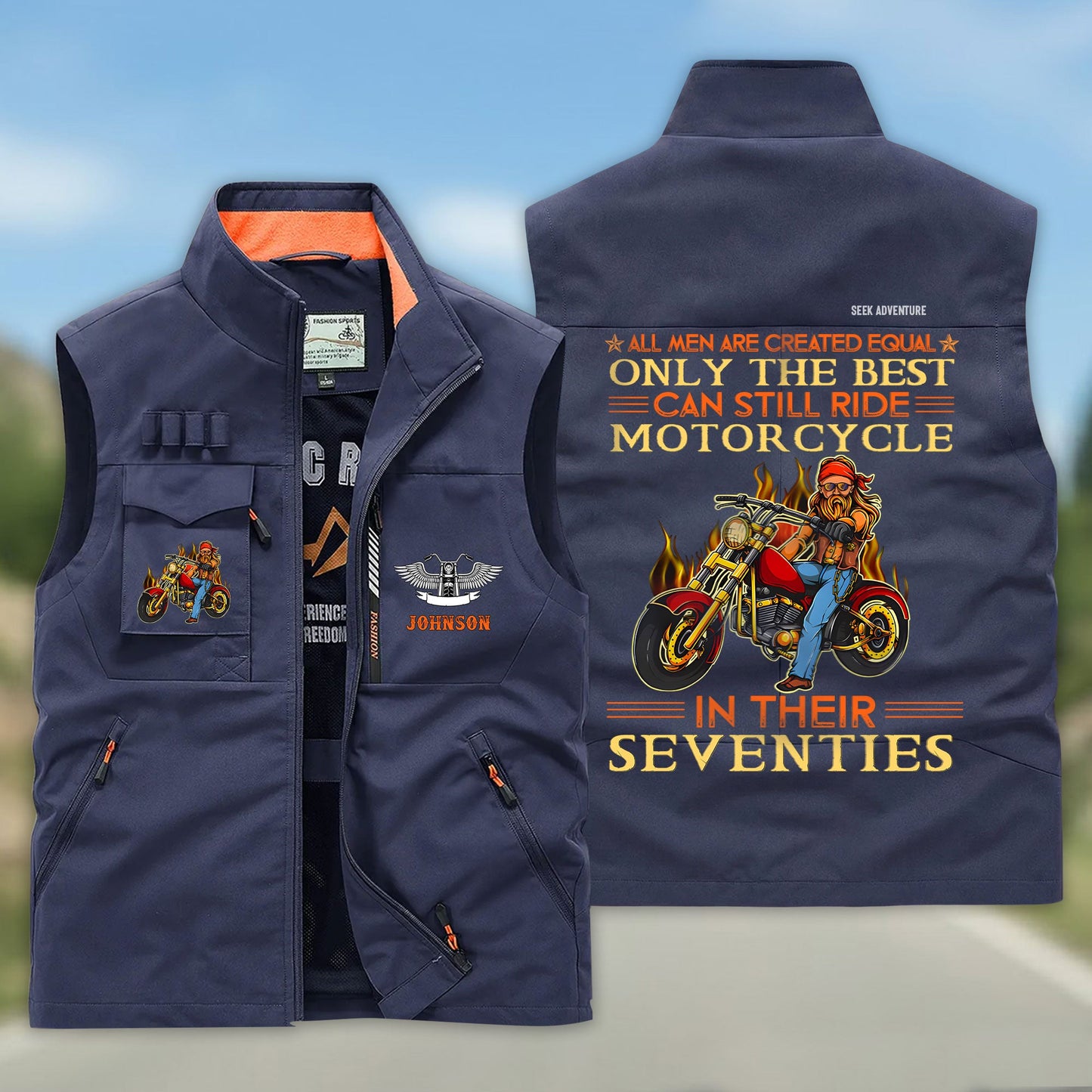 Personalized Motorcycle Multi-Pocket Vest UKHH6170301