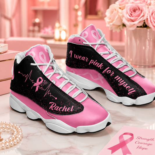 Personalized Name Breast Cancer I Wear Pink For Myself Shoes UKTD3250803