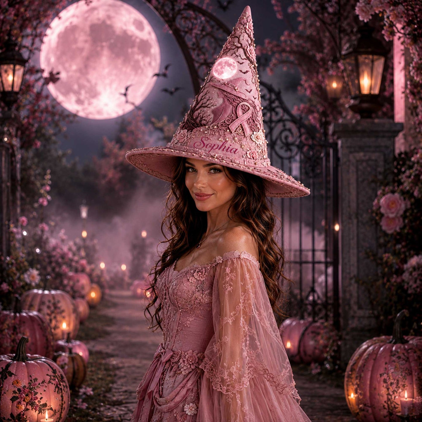 Personalized Breast Cancer Witch Hat NPNT6110802