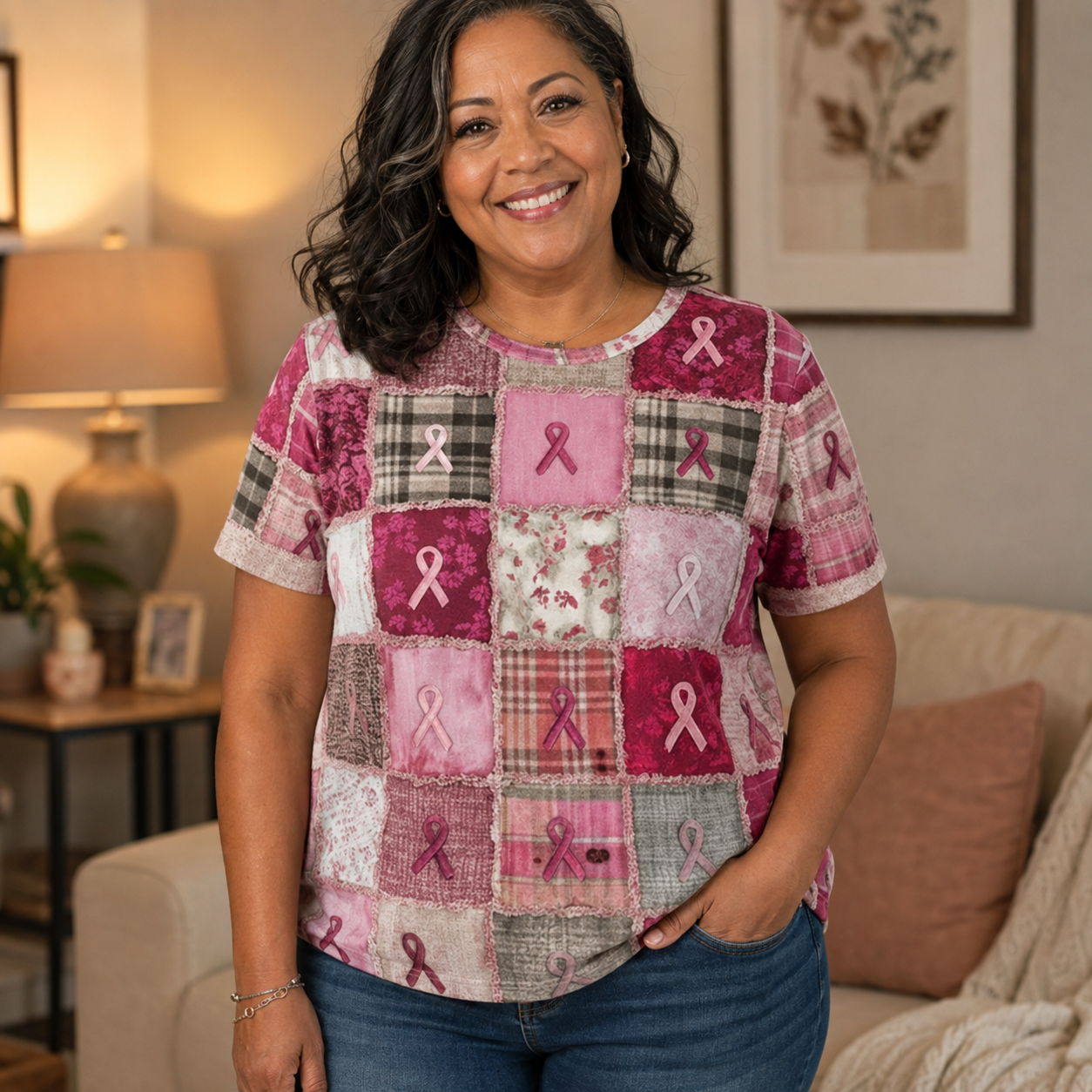 Breast Cancer Patchwork Shirt NPNT5130902