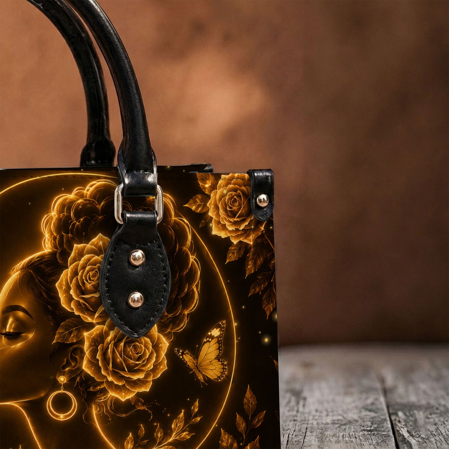 Personalized Christain Black Women PU Leather Handbag, Afro Girl Gifts UKND6030602