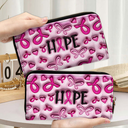 Breast Cancer Awareness Leather Handbag With Handle QFNT4200603