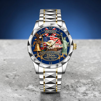 Personalized United State 250th Anniversary  Alloy Luxury Quartz Watch UKND6130306