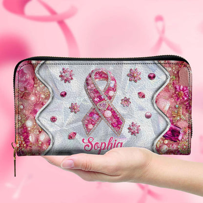 Personalized Breast Cancer Leather Handbag, Wallet QFTD5140802