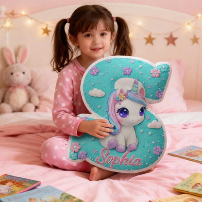 Personalized Letter Unicorn Ugly Plush Pillow QFTD5171110