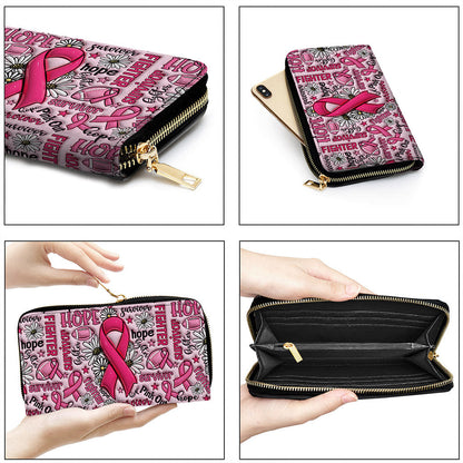 Breast Cancer Awareness Leather Handbag With Handle QFNT4200602