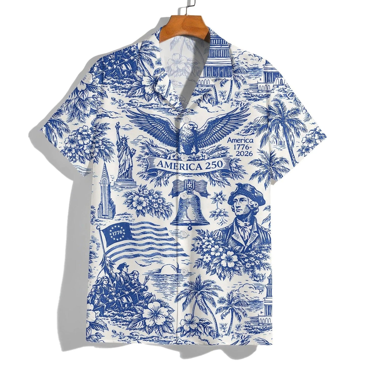 America 250 Hawaiian Shirt 1776–2026, Vintage Patriotic Shirt, 250 Years of America Celebration Button Down UKTD6160411