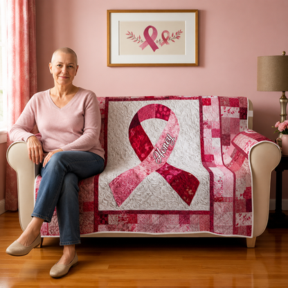 Breast Cancer Quilted Sofa Cover QFNT5291010