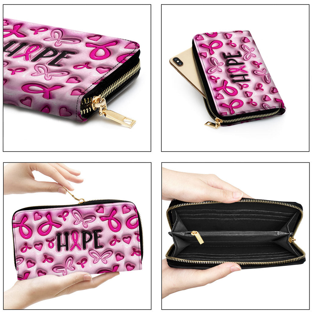 Breast Cancer Awareness Leather Handbag With Handle QFNT4200603