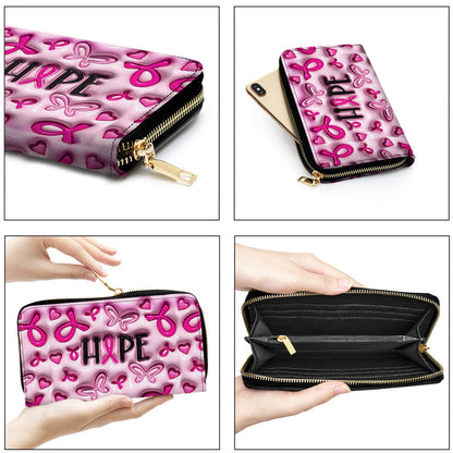 Breast Cancer Awareness Leather Handbag With Handle QFNT4200603