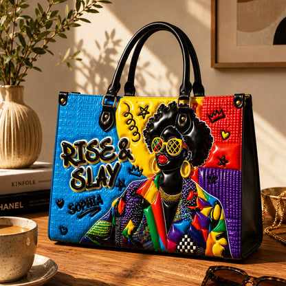 Personalized Black Women PU Leather Handbag QFTD6050601
