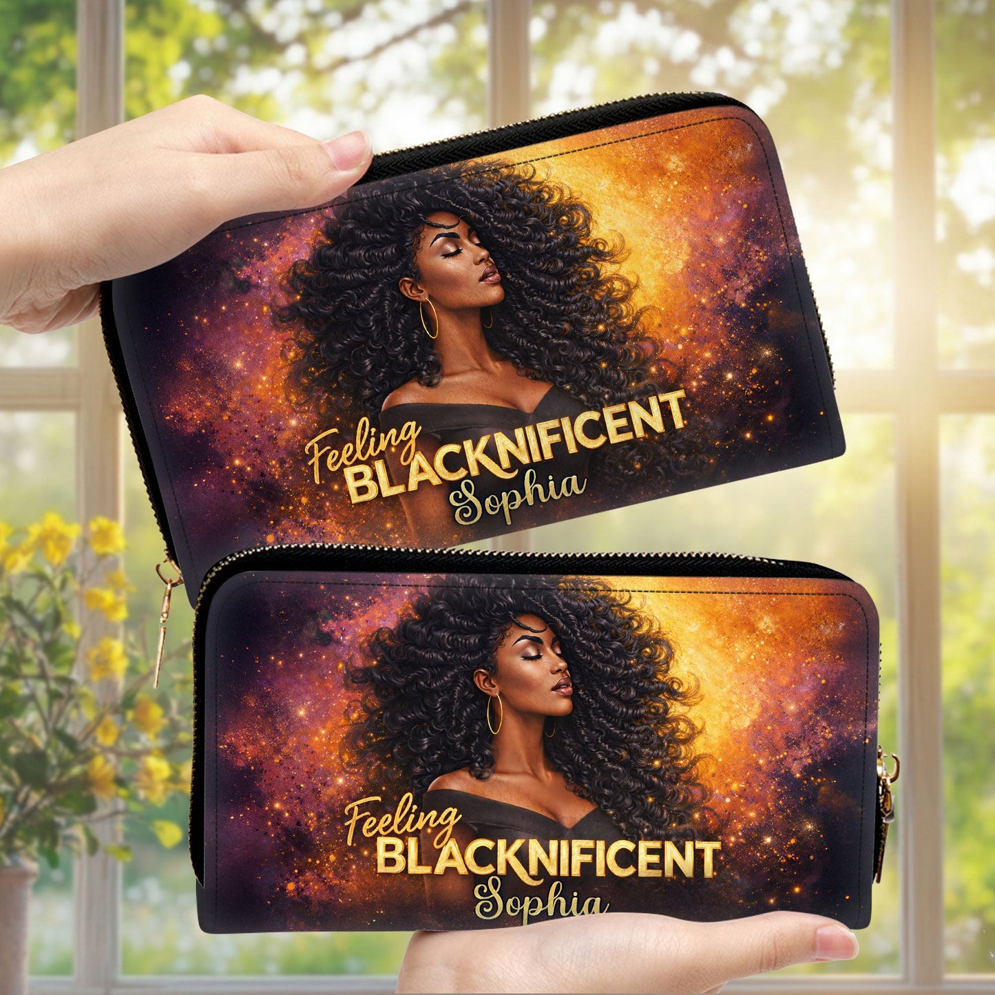 Personalized Black Women Leather Handbag With Wallet UKND6050301