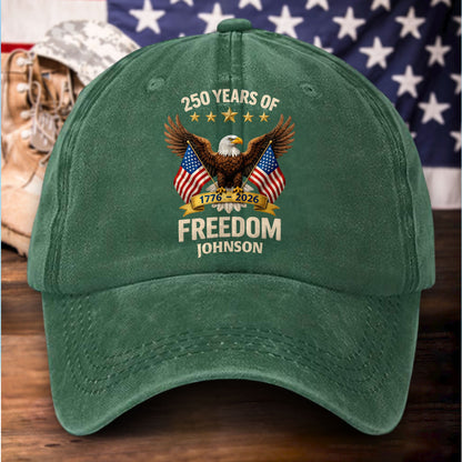 Personalized United State 250th Anniversary Distressed Washed Cotton Printed Hat UKHH6060403