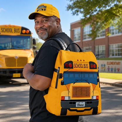 Personalized School Bus Driver Leather Backpack QFTO4050802
